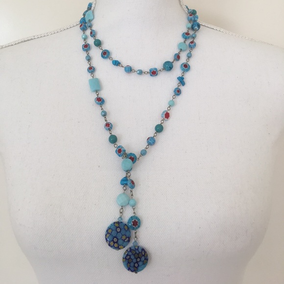 Jewelry - NWOT Adjustable turquoise beaded‎ necklace